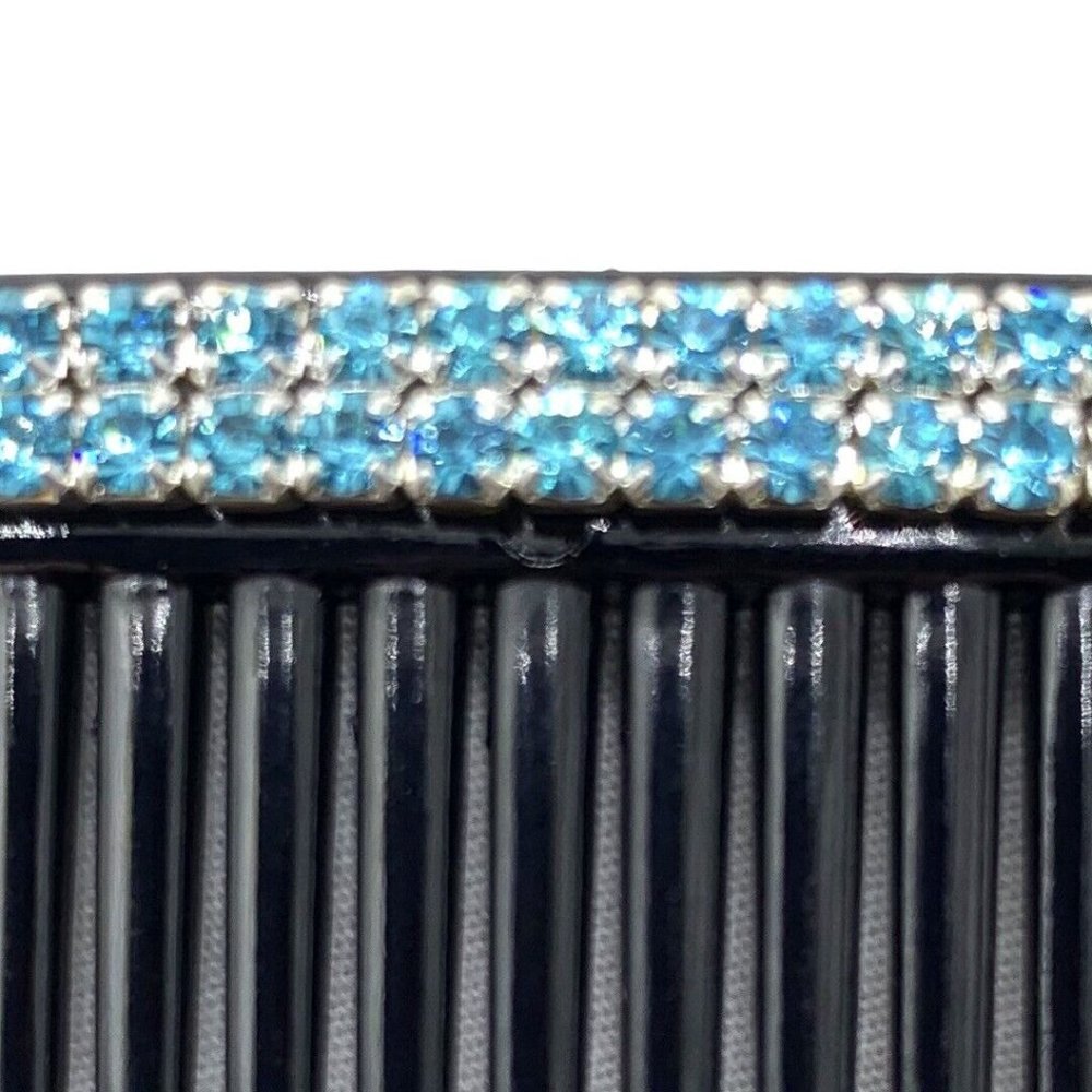 Women Rhinestone Blue Crystal Hairpin Wedding Bridal Hair Comb Hairpin Jewelry - Picture 2 of 6